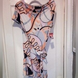 "ORLEAN" SILK SHORT SLEEVE DRESS, ITALY